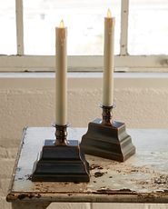 Flameless candles by the window